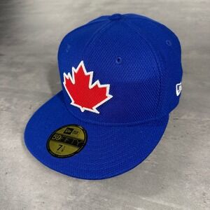 Toronto Blue Jays Hat New Era Cap 7 1/8 Canada Flag Maple‎ Leaf Red White Fitted